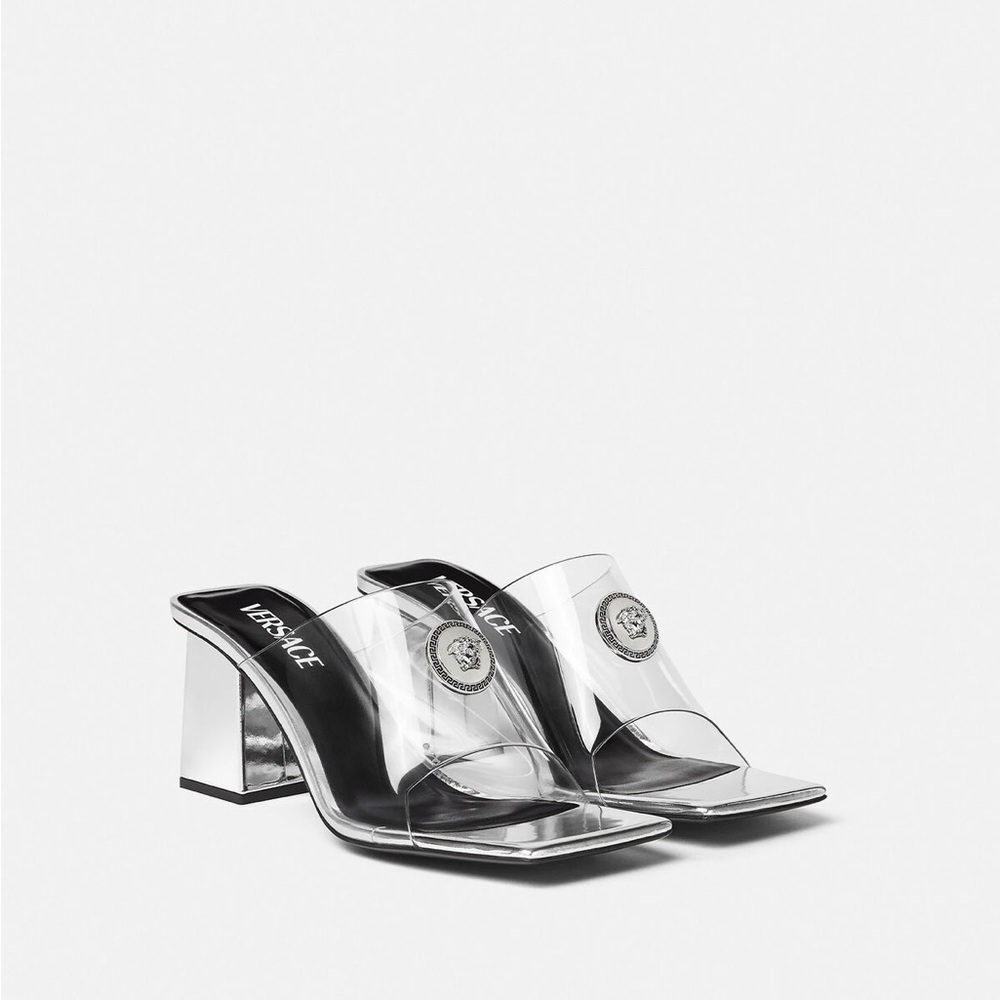 Sold-❌Versace Alia Transparent Mules 70mm Size 39